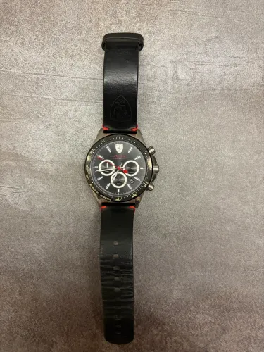 Relógio Ferrari Pilota Original Cronógrafo Preto/Vermelho