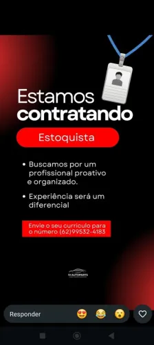 Contrata se , estoquista com ou sem experiência , loja de peça nova