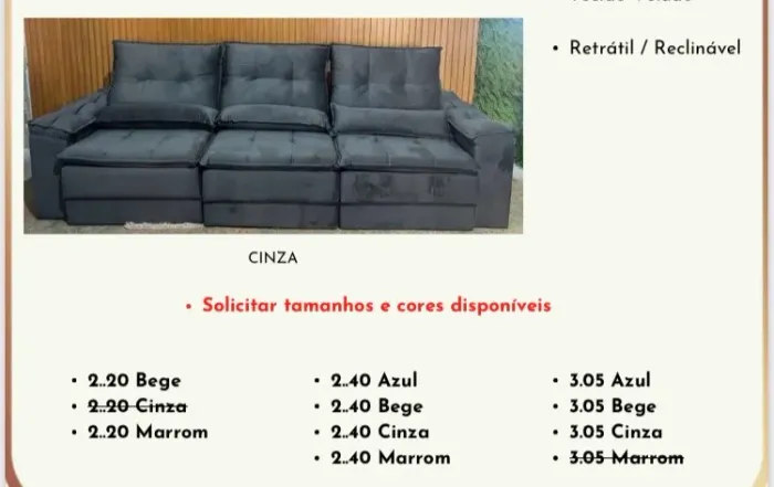 Sofá retrátil Kátia