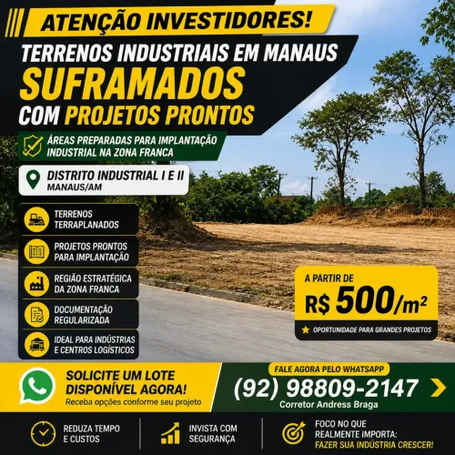 Terrenos Industriais com 500mil metros quadrados em Distrito Industrial I - Manaus - AM