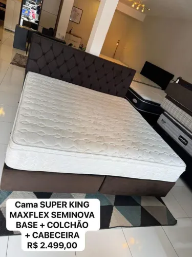 Colchão KING + base + CABECEIRA SEMINOVO MAXFLEX 