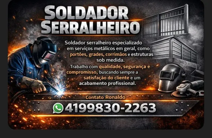 Faço serviço de Soldador serralheiro 