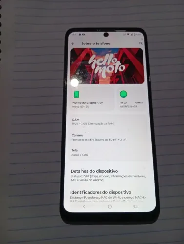 Smartphone G54 com nota fiscal e caixa