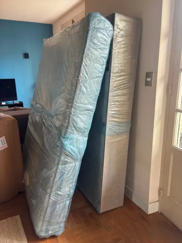 Cama Box Casal Plumatex + Colchão Bege - Excelente Estado