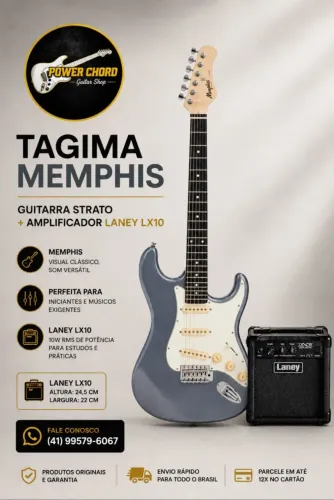 Guitarra + Amplificador - Stratocaster TAGIMA Memphis e Amplificador LANEY LX10 