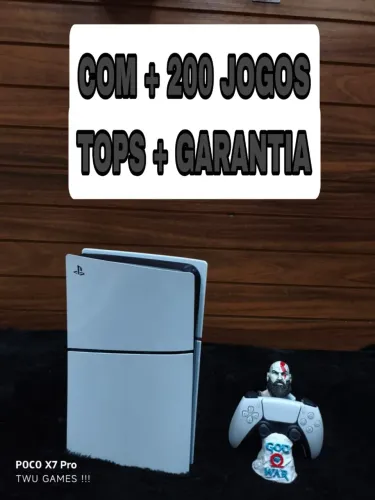 PS5 SLIM + GARANTIA + 200 JOGOS TOPS