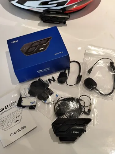 Kit com 2 Intercomunicadores Bluetooth Lexin ET COM - Completo - Excelente Estado
