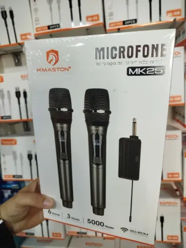 Kit 2 Microfones Sem Fio recarregável Profissional