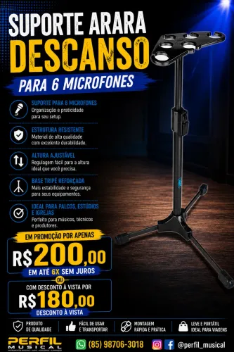 Suporte arara para microfones promoção