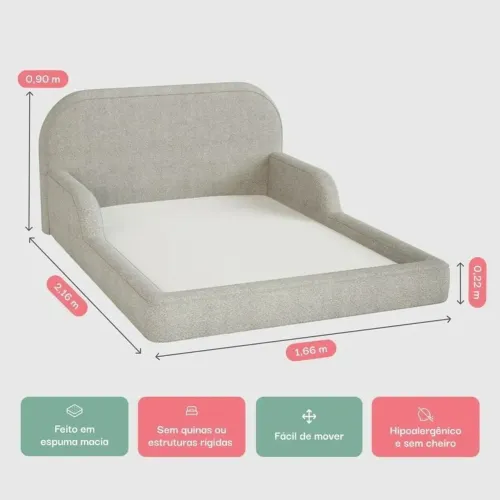 Cama Montessoriana de casal perfeita de linda cor rosa claro