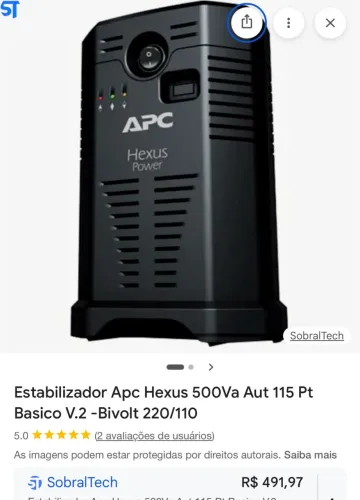 Estabilizador APC Hexus Power 500 volts