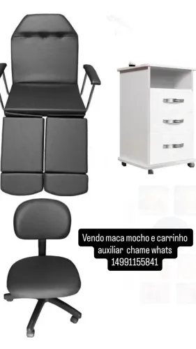 Vendo maca para Podologia estética manicure etc mocho e carrinho auxiliar