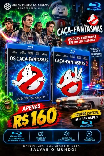Combo filme Os Caça-Fantasmas 1 e 2 em blu-ray