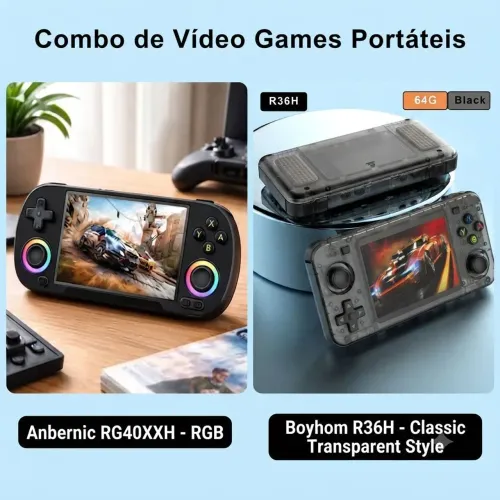 Combo Consoles Portáteis Anbernic + R36H Vídeo Games 