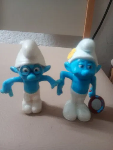 KIT 2 BONECOS COLECIONÁVEIS SMURFS