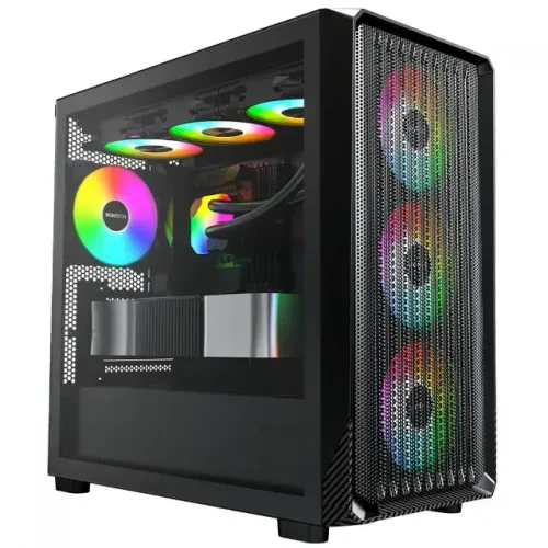 Gabinete Gamer Montech X5M, Mid Tower, mATX, 4 Fabs ARGB, Preto