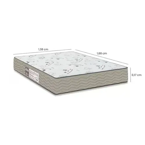 Colchão Casal D33 One Face - 17x138x188cm - Suede Bege
