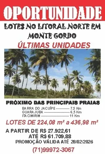Oportunidade Lotes no Litoral Norte em Monte Gordo