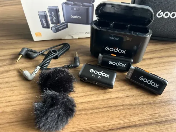 MICROFONE DE LAPELA GODOX WEC KIT2 NOVO NA CAIXA NUNCA USADO