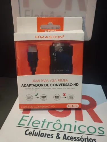 Adaptador de conversão HD HDMI para VGA femea
