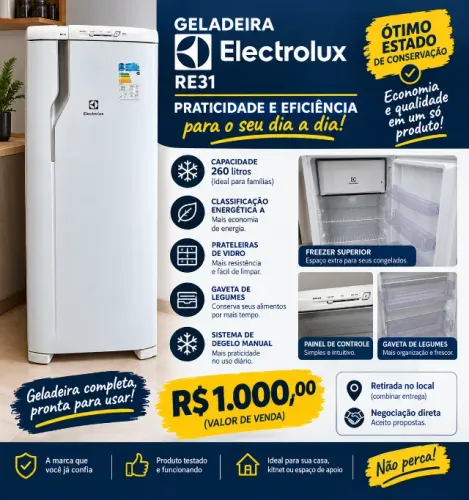 Refrigedor Eletrolux RE31 240L 220v Semi Novo