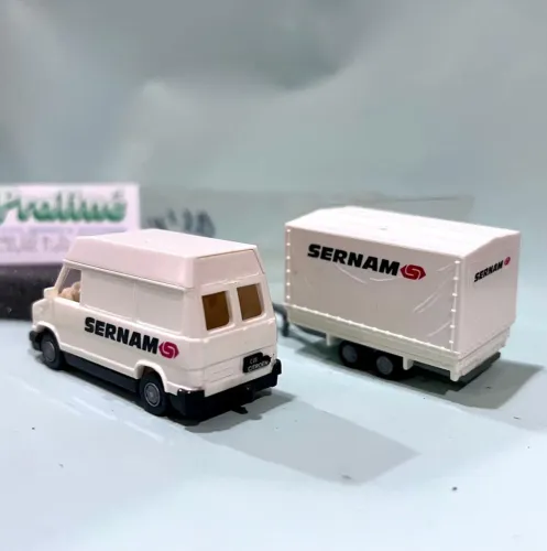 Rara Miniatura Praline 1:87 Citroën C25 Sernam Com Reboque, Coleção Anos 80