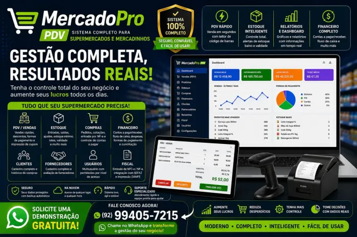 Sistema Completo para Supermercados e Mercadinhos