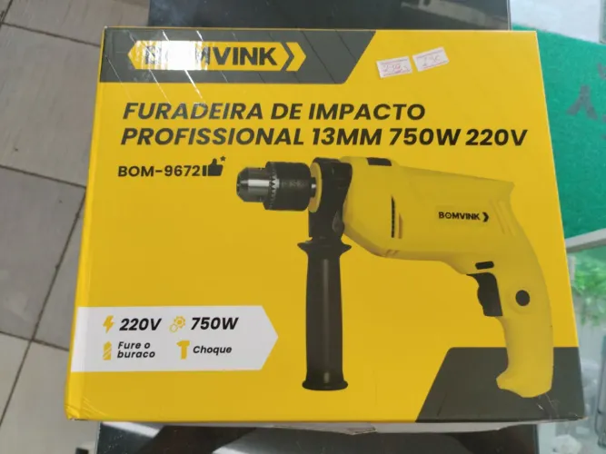 Furadeira de Impacto Bomvink 750W 13mm 220V Nova