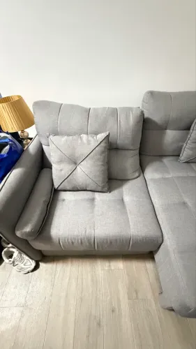 Sofa Mobly linho cinza 