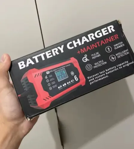 Carregador de bateria carro e moto 12V 6A NOVO 