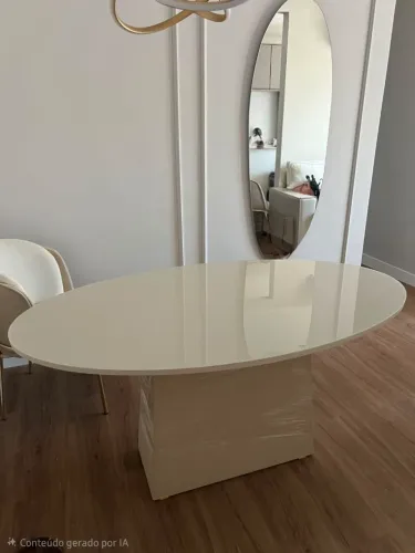 Mesa de Jantar Luxo com Vidro Laqueado 4mm