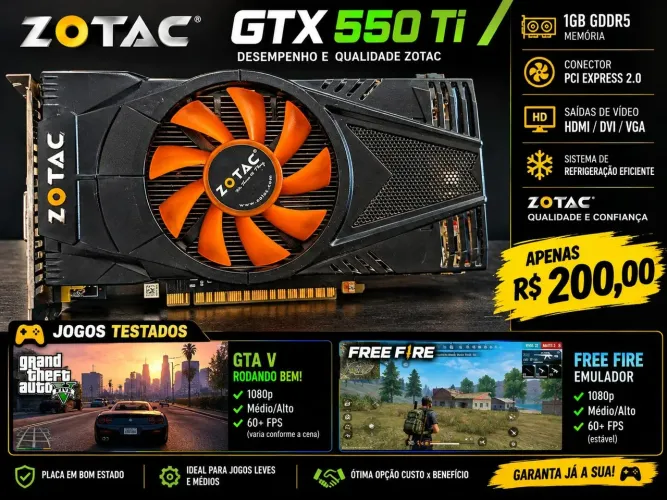 GTX 550 ti 1gbvram, bom estado