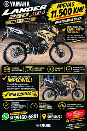 YAMAHA LANDER 250 ABS 2022 ? APENAS 11.500 KM!