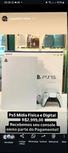 Ps5 Midia Física e Digital com 03 Meses de Garantia Loja 