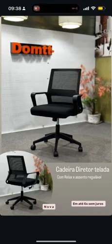 Cadeira Diretor telada leve e responsável, com sistema Relax