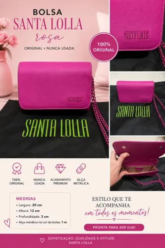 Bolsa Santa Lolla rosa cor exclusiva