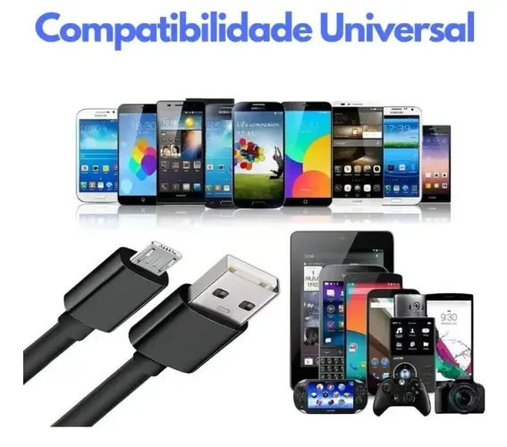 Cabo carregador micro USB v8 50cm universal 