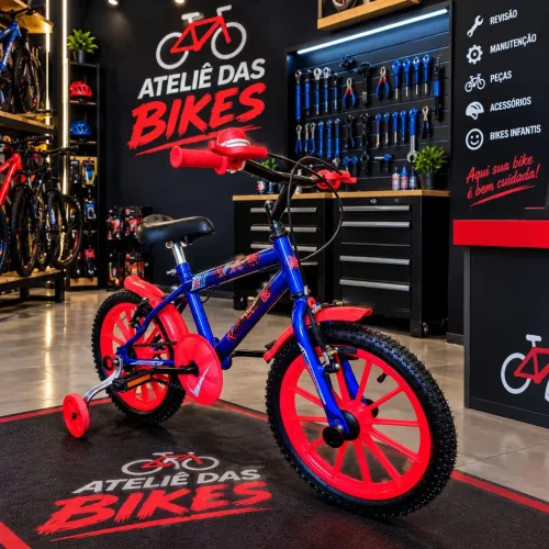 Bicicleta homem aranha aro 16 ( meninos de 3 a 6 anos )