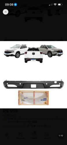 Para choque traseiro da Fiat touro