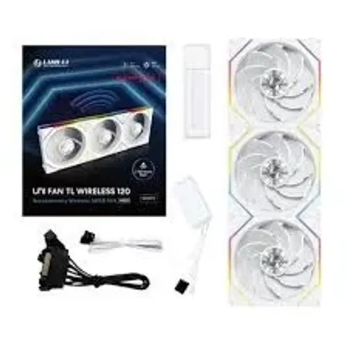 kit 3 fans lian li uni fan tl wireless lcd 120 reverse branco argb | open box