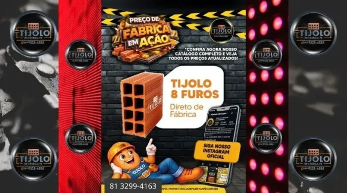 tijolo 8 furos fabricante atende toda região 