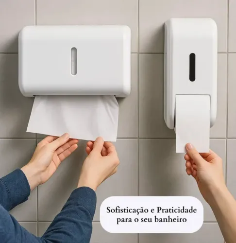 Porta papel toalha e sabonete liquido 