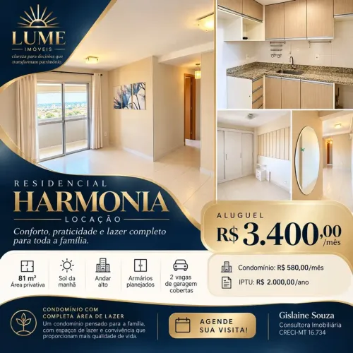 RESIDENCIAL HARMONIA | 81 m² | LOCAÇÃO