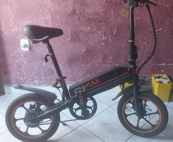 Bicicleta Elétrica Mymax 4.0 Dobrável 16 Aro 25km/h Bateria 7.5Ah Preta