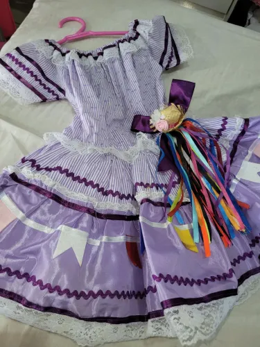 Vestido infantil quadrilha 