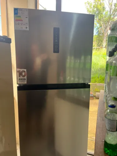 Geladeira Frost Free Duplex 347L Slim cor Inox Midea 110v