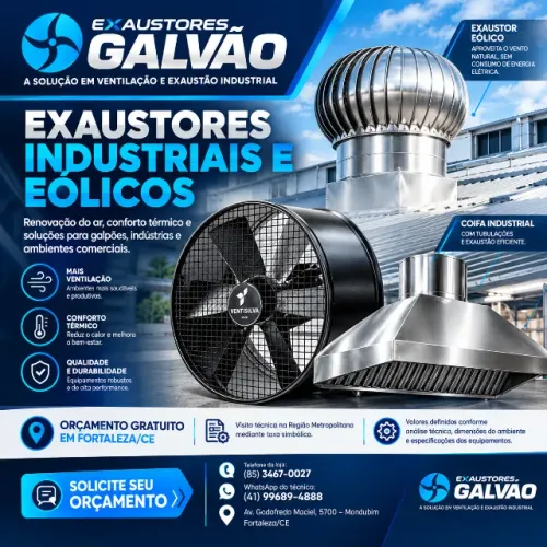 Exaustores, Coifas e tubulações.