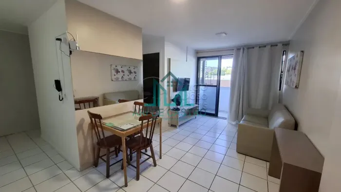 Apartamento Beira-mar Quarto e Sala, Mobiliado com Varanda à venda na Praia de Pajuçara -
