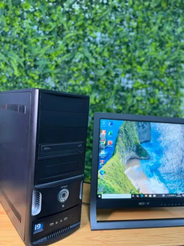 PC Desktop + Monitor Computador Processador Intel core i3-2100 3,1Ghz 6GB DDR3 480GB H