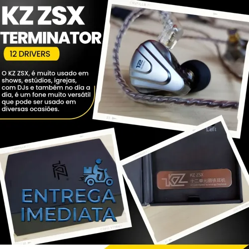 Fone KZ ZSX Terminator - Sem Microfone Retorno de Palco Novo Caixa Lacrada